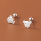 Bear Sterling Silver Earring 1 Pair - Silver - One Size
