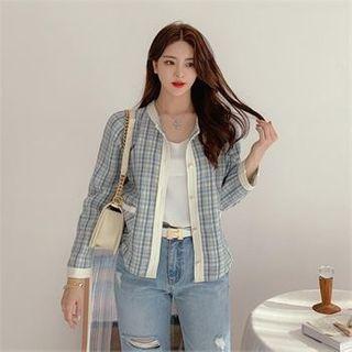 Ringer Plaid Tweed Cardigan