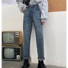Cropped Straight Denim Jeans