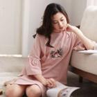 Bell 3/4-sleeve Flamingo Print Sleep Dress