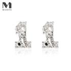 Numerical Alloy Earring 01-1608 - 1 Pair - Silver - One Size
