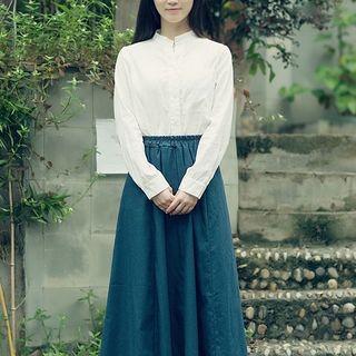 High Waist Midi A-line Skirt / Shirt
