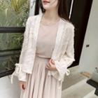 Bell-sleeve Feather Light Jacket Almond - One Size