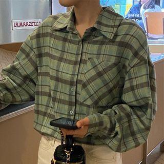 Plaid Shirt Shirt - Green - One Size
