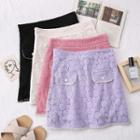 High-waist Lace Mini Skirt