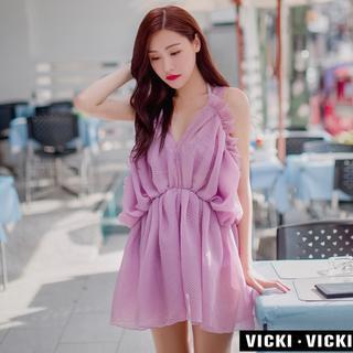 Set: Frilled Bikini + Beach Cover Up Dress