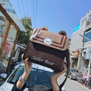 Cartoon Bear Shoulder Bag Brown - Brown
