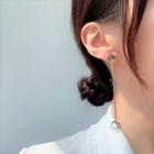 Faux Pearl Alloy Dangle Earring 1 Pair - S925silver Earrings - Gold - One Size