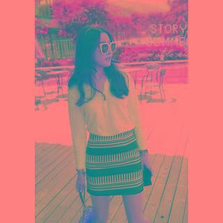 Ethnic-pattern Mini Skirt