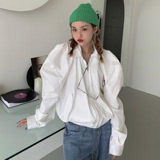 Puff-sleeve Zipped Shirt