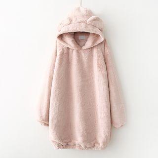 Bear Ear Accent Long Hoodie