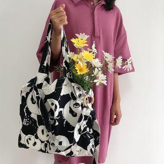 Panda Print Cotton Tote Bag