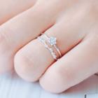 925 Sterling Silver Star Ring Double Layer Ring - 925 Sterling Silver - Silver - One Size
