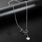 Alloy Heart & Stethoscope Pendant Necklace As Shown In Figure - One Size