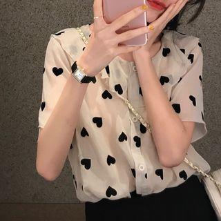 Set: Heart Short-sleeve Shirt + Camisole