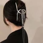 Fringed Alloy Hair Clamp Silver - One Size