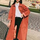 Pocket Front Long Trench Jacket