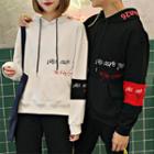 Couple Matching Printed Lettering Hoodie