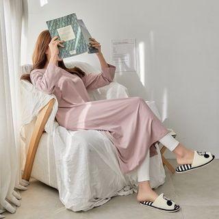 Padded Brushed Fleece T-shirt Dress