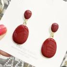 Disc Dangle Earring Red - One Size