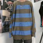 Striped Round-neck Sweater As Shown In Figure - One Size