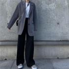 Plain Loose Fit Blazer / Plain Wide-leg Dress Pants