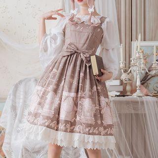 Sleeveless A-line Dress / Long-sleeve Top / Hair Band / Set