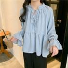 Bell-sleeve Loose-fit Blouse