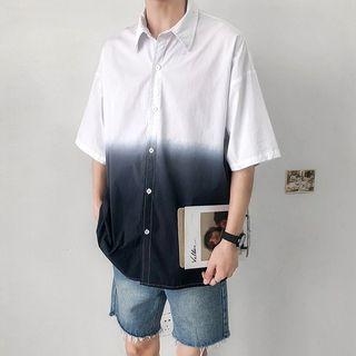 Elbow-sleeve Gradient Shirt