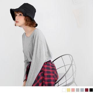 Long Sleeve Round Neck Plain T-shirt
