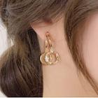 Star & Hoop Rhinestone Alloy Dangle Earring 1 Pair - Gold - One Size