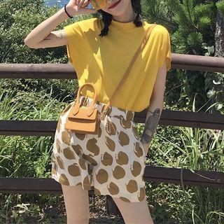 Short-sleeve T-shirt / Dotted Wide Leg Shorts