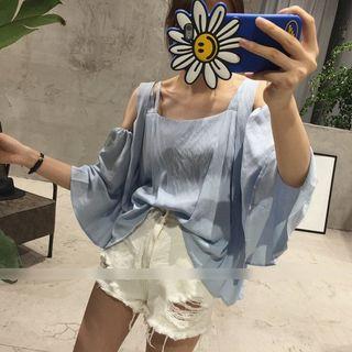 Cold Shoulder Bell-sleeve Blouse