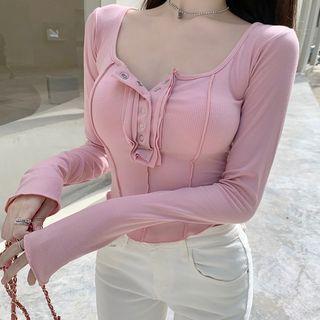 Long-sleeve Henley Slim Fit T-shirt