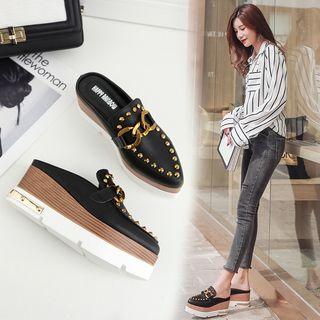 Studded Platform Mules