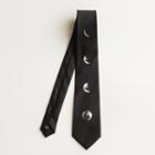 Moon Print Neck Tie Black - 7cm