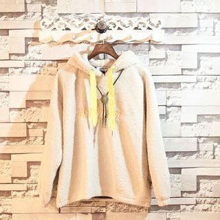 Hooded Applique Furry Pullover