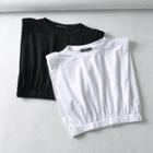 Sleeveless Shirred T-shirt