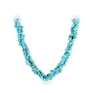 Fashion Elegant Irregular Blue Turquoise Necklace  - One Size