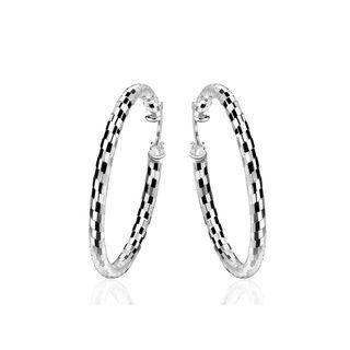 Simple And Elegant Geometric Circle Striped Earrings Silver - One Size