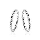 Simple And Elegant Geometric Circle Striped Earrings Silver - One Size