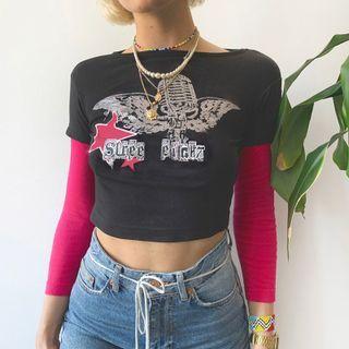 Colorblock Print Top