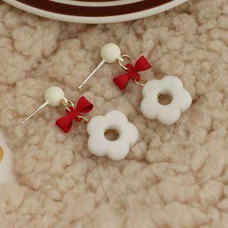 Bow Flower Drop Earring