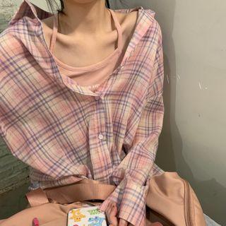 Plaid Shirt / Halter Camisole Top
