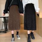 Metallic A-line Midi Skirt