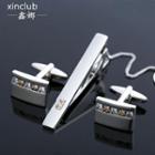 Set: Neck Tie Clip + Cuff Link Dj03 - One Size