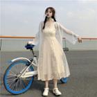 Lace Panel Sleeveless Dress / Cover-up