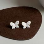 Glaze Butterfly Earring 1 Pair - Silver Needle Earring - One Size