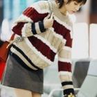 Striped Chunky Sweater Camel - One Size