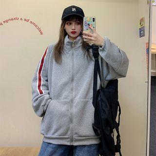 Striped-side Zip Jacket